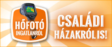Ingatlan hőtérkép, ház hőfotó